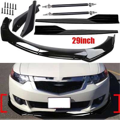 For Acura TSX 2009-2014 Front Bumper Lip Splitter Spoiler Body Kit Side Skirt - Image 1 of 4