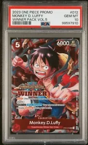 Monkey D Luffy One Piece Treasure Cruise Winner Promo English ST01-012 PSA 10 - Picture 1 of 2