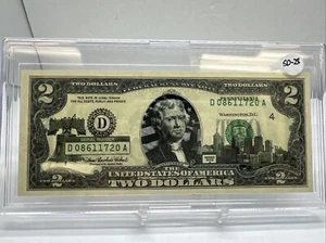 Billete de dos dólares 2003A • Sobreimpresión superpuesta de $2 • Serie estatal • Pennsylvania SD-28 - Imagen 1 de 2