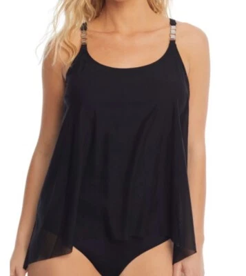 Coco Reef Classic Solids Current Mesh Layer Tankini Swim Top, Black, 34C, $96 - Image 1 of 4