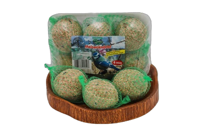 Anhaltiner Meisenknödel 6St. mit Netz Rindertalg Wildvögel Energiequelle Fett - Bild 1 von 3