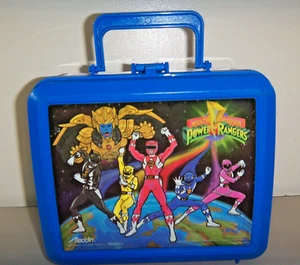 1993 ALADDIN BLUE MMPR MIGHTY MORPHIN POWER RANGERS LUNCHBOX NO THERMOS - Picture 1 of 6