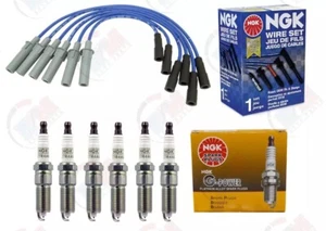 NGK PLATINUM Spark Plugs + NGK Wire Set for 2008-2010 Dodge Caravan 3.3L 3.8L - Picture 1 of 1