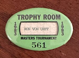 1983 Masters Golf Tournament Trophy Room BADGE Augusta National Seve Ballesteros