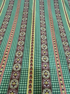 Antique Striped Green Yellow Cotton Fabric 1930's 36 x 5.5 yd Very Early - NICE - Picture 1 of 5
