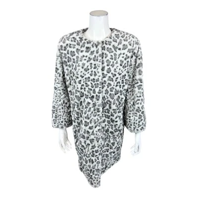 Dennis Basso Women's Sheared Faux Fur Topper Jacket Grey Large - Image 1 of 2