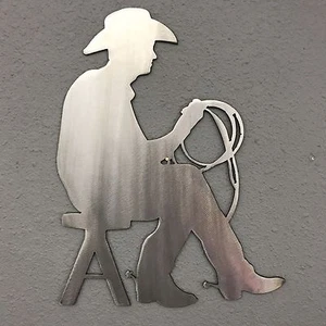 Cowboy Sitting Metal Wall Decoration West1 Skilwerx 11x9 home garden cowboy - Picture 1 of 3