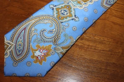 DANIEL CREMIEUX SIGNATURE COLLECTION MENS NECKTIE 100% SILK PAISLEY BLUE MULTI - Image 1 of 4