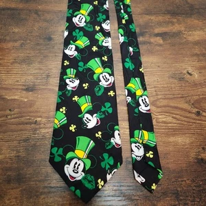 Disney Mickey Mouse St. Patrick's Day Tie Green Shamrock Holiday Necktie - Picture 1 of 6