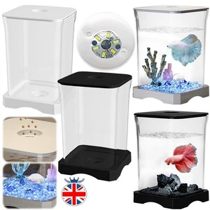 Betta Fish Tank Desktop Fish Bowl Small Landscape Fish Tank for Desk Decoration - Picture 1 of 15