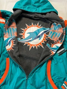 Vintage Neu mit Etikett Herren G-III NFL Miami Dolphins Wendejacke mit Kapuze GRÖSSE - 3XL - Bild 1 von 13