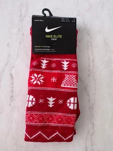 Nike Elite Basketball Crew-Socken Weihnachten Urlaub rot (Herren L Größe 8-12) SX7866 - Bild 1 von 3