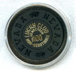 $100.00 Chip.  Lucky Club.  Henderson Club, NV. - Imagen 1 de 2