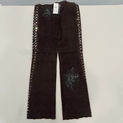 NWOT Max Azria Flared sequin pants Brown Leather Women’s Size 2 - Image 1 of 4