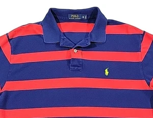 Polo Ralph Lauren Polo Shirt Men's Size XL Red Blue Striped Green Pony Golf Polo - Picture 1 of 10