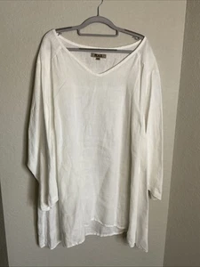 FLAX Women’s Sz 3G (3X) 3/4 Sleeve Linen Lagenlook Top - Picture 1 of 5