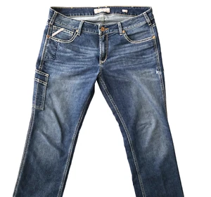 ARIAT REBAR Women's Denim Mid Rise Straight Leg Nightride Riveter Jeans 32R - Picture 1 of 13