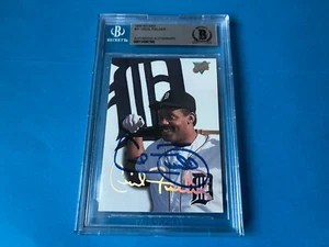 Cecil Fielder Tigers 1993 Leaf Studio Card Signed Auto Beckett BAS COA - Picture 1 of 2