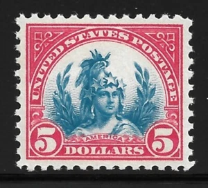 US Scott #573 Superb MNH $5 Carmine & Blue Issued 1923 w/PF Certificate - Picture 1 of 2