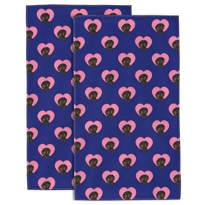 Juego de Toallas de Mano Dachshund Perro Día de San Valentín Rosa Corazón Toallas de Mano para Baño... Foto 1 de 4