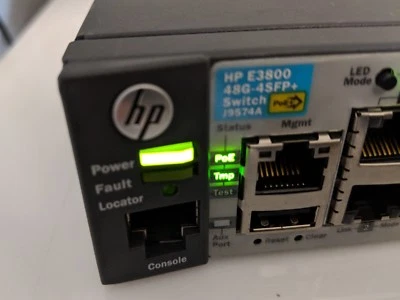 HP Procure J9574A E3800-48G-PoE+-4SFP+ Layer 3 Switch J9574-61001 - Image 1 of 4
