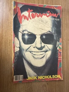 1984 August Andy Warhol's INTERVIEW Magazine Jack Nicholson Cover Fashion Rare - Picture 1 of 11