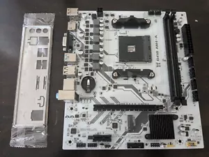 AM4 White Motherboard DDR4 M-ATX B450 (I/O Shield Included) - Picture 1 of 5