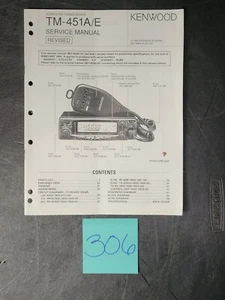 KENWOOD TM-451A / TM-451E 430MHz FM Transceiver * SERVICE MANUAL * REVISED - Picture 1 of 2