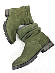 NWOB! CHINESE LAUNDRY "Flip Flat" Suede Boots, Olive Green, Size 8.5 - Picture 1 of 6