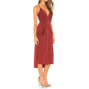 NWT BCBGeneration Ruby Wine Midi Faux Wrap Dress Size XS - Picture 1 of 9