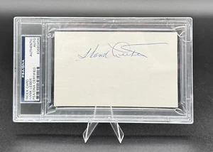 MLB Hank Leiber Signed Index Card Autograph PSA / DNA Authentic NY Giants Cubs - Picture 1 of 3