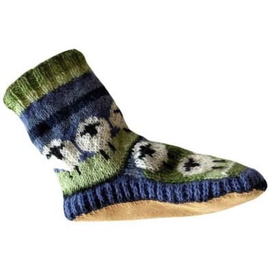 Pachamama Flock Of Sheep Wool Slipper Socks