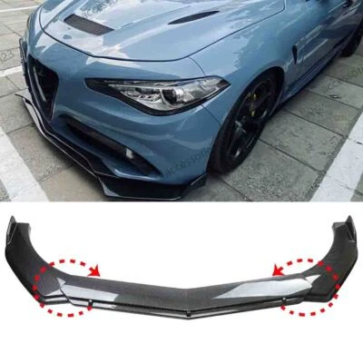For Alfa Romeo Giulia Front Bumper Lip Spoiler Splitter Chin Kit Carbon Fiber US Foto 1 de 4