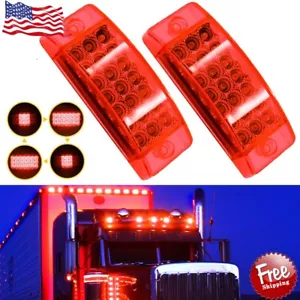 6"Red Amber 21-LED Clearance Side Marker Lights Truck Trailer Turn Signal Light - Picture 1 of 25