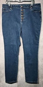 Simply Vera Wang Jeans Womens 18 Plus High Rise Skinny Dark Wash Stretch Denim - Picture 1 of 8