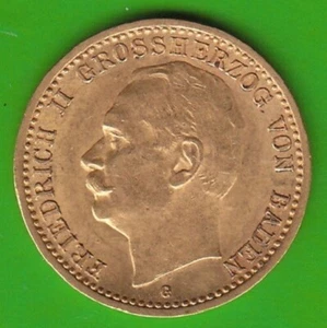 Coin Mark Gold Baden 10 MARK 1910 Good Vz Pretty Rare nswleipzig - Picture 1 of 3