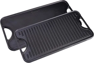 Rectangular Cast Iron Griddle. Double Burner Griddle, Reversible Griddle Grill, - Picture 1 of 6