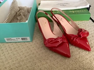 NWB Kate Spade ophelia soft patent leather charm red shoes 6.5 278$ orig. price - Picture 1 of 3