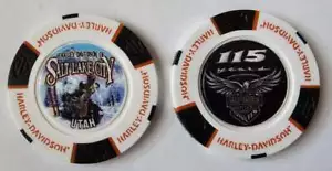 HARLEY-DAVIDSON OF SALT LAKE CITY (UT) White/Black 115th Anniversary Poker Chip - Picture 1 of 3