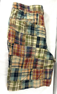 Jos A Bank Patchwork Shorts Mens 36  Plaid Madras Bermuda Plaid Classic Plaid - Picture 1 of 6