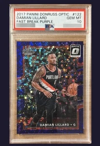 2017-18 Donruss Optic Damian Lillard Fast Break Purple /155 Pop 3 - Picture 1 of 2