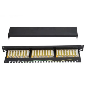 24 Port Patch Panel Geschirmtes Netzwerkkabel Patch Panel Mit Abnehmbarem Neu - Photo 1/22