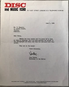 Disc And Music Echo Memorabilia Competiton winners letters 1968 Carnaby Street - Picture 1 of 4