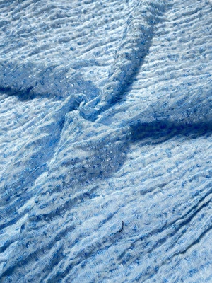 Light Blue Unique Natural Textured Linen Cotton Blended Sewing Fabric By 2 Meter - Image 1 of 4