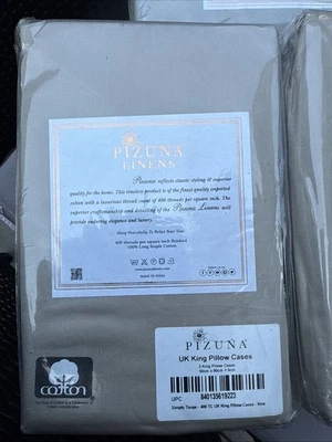 Pizuna Linens Simply Taupe King Size Pillow Cases