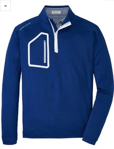 NWT Peter Millar Forge Performance 1/4 Zip Pullover SNV Sport Navy Blue XL - Picture 1 of 11