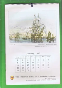 #EE. 1967 NATIONAL AUSTRALIA BANK CALENDAR - EARLY TRANSPORT IN AUSTRALIA - Picture 1 of 3