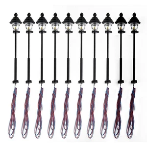 10* Model Railway Led 1:160 Lamps N-Scale Gauge 4.5cm Round Head Street Lights - Picture 1 of 14