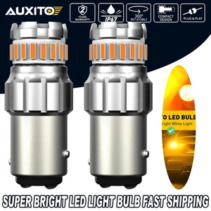 Amber 2X BAY15D Yellow Signal 5 3030 LED Turn Indicator Bulb Canbus 1157 Globe - Picture 1 of 10