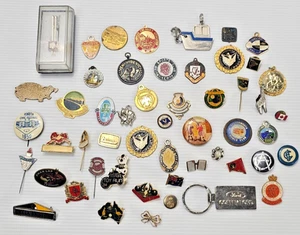 A Bundle of 52 Vintage Collectable Pins and Badges Cufflinks & More Assorted Mix - Picture 1 of 15